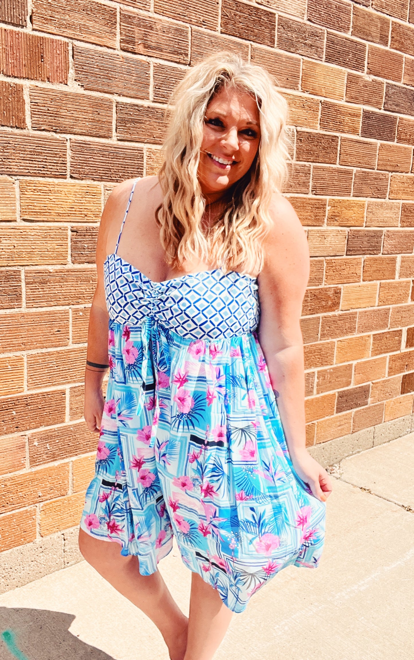 Tropical Tie Back Romper