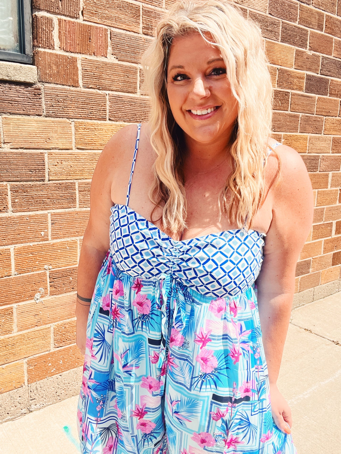 Tropical Tie Back Romper