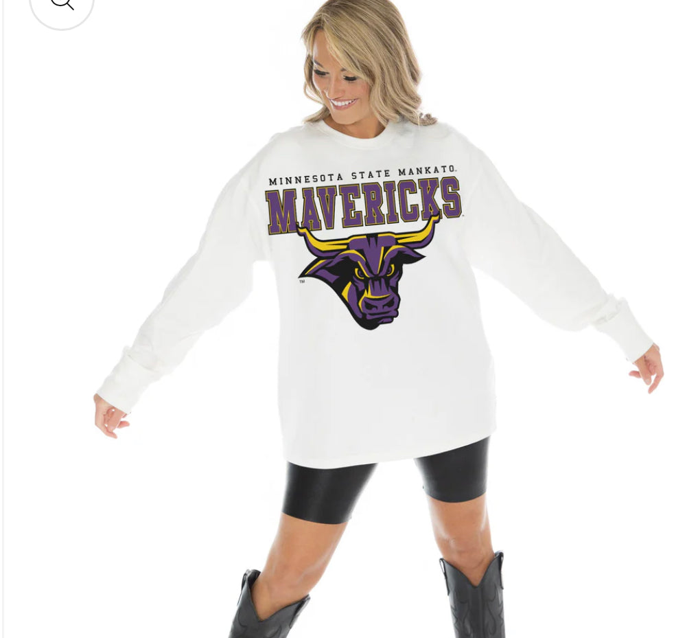 MSU Mavericks Big Goals Oversized Long Sleeve Tee