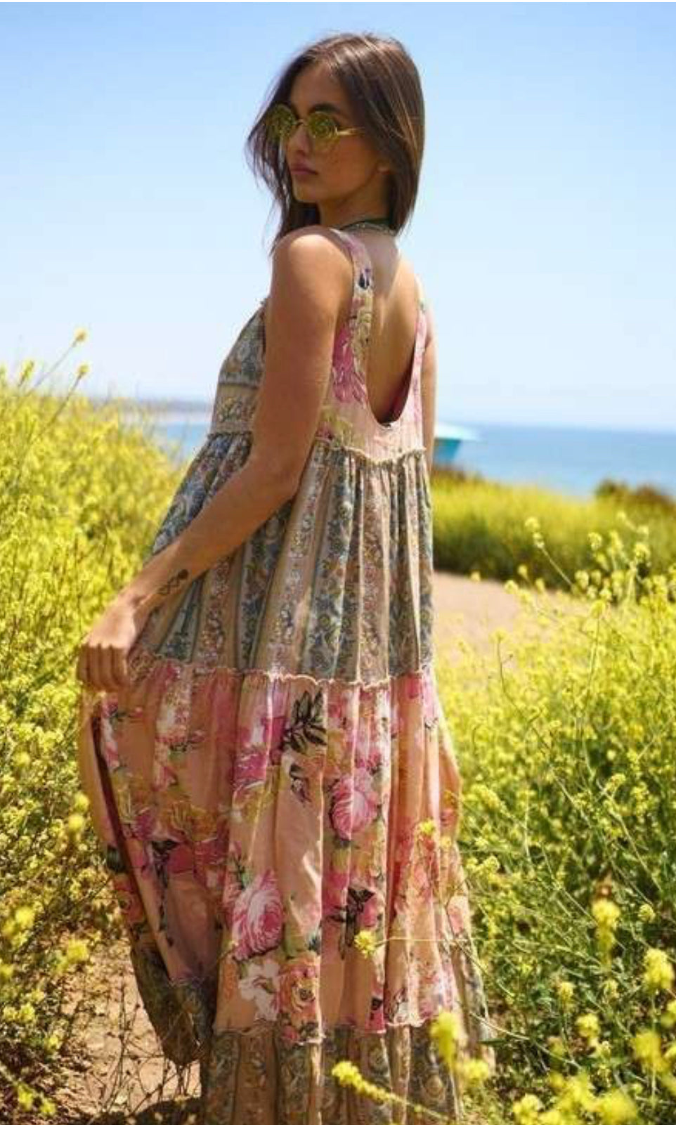 Boho Mixed Print Maxi Dress