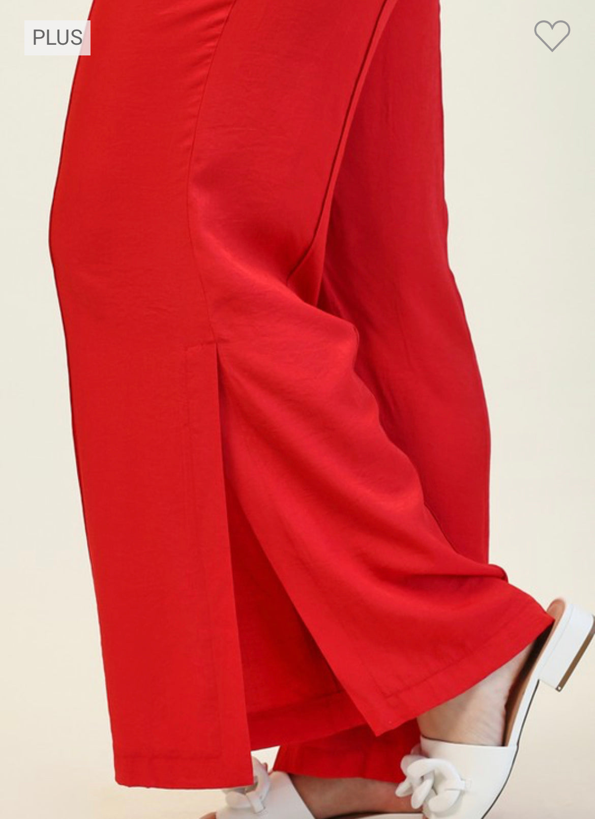 Curvy Red Wide Leg Pants