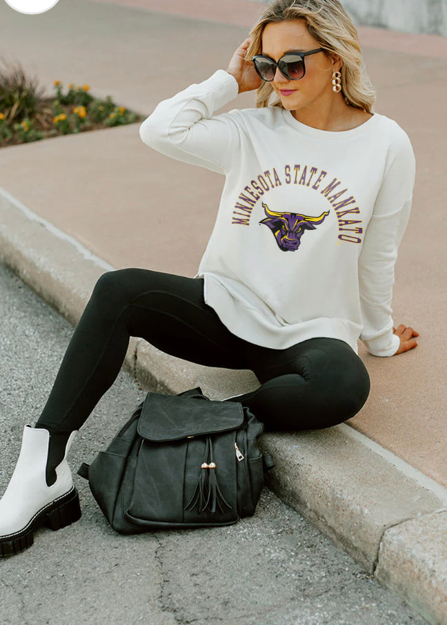 MSU Mankato Crew neck with side splits