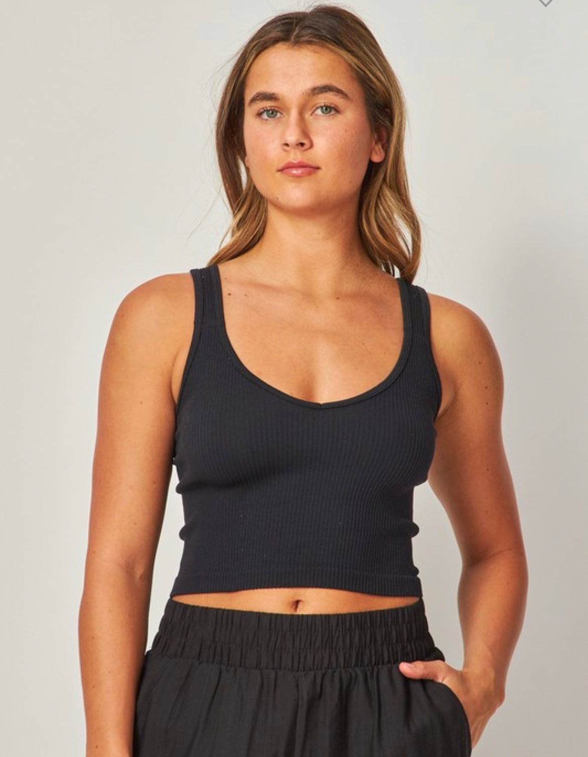 Ribbed Seamless Crop Top/Bra