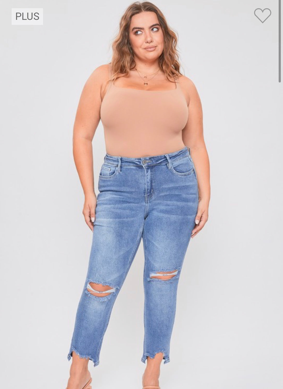 Curvy Slim Straight Ankle Jeans