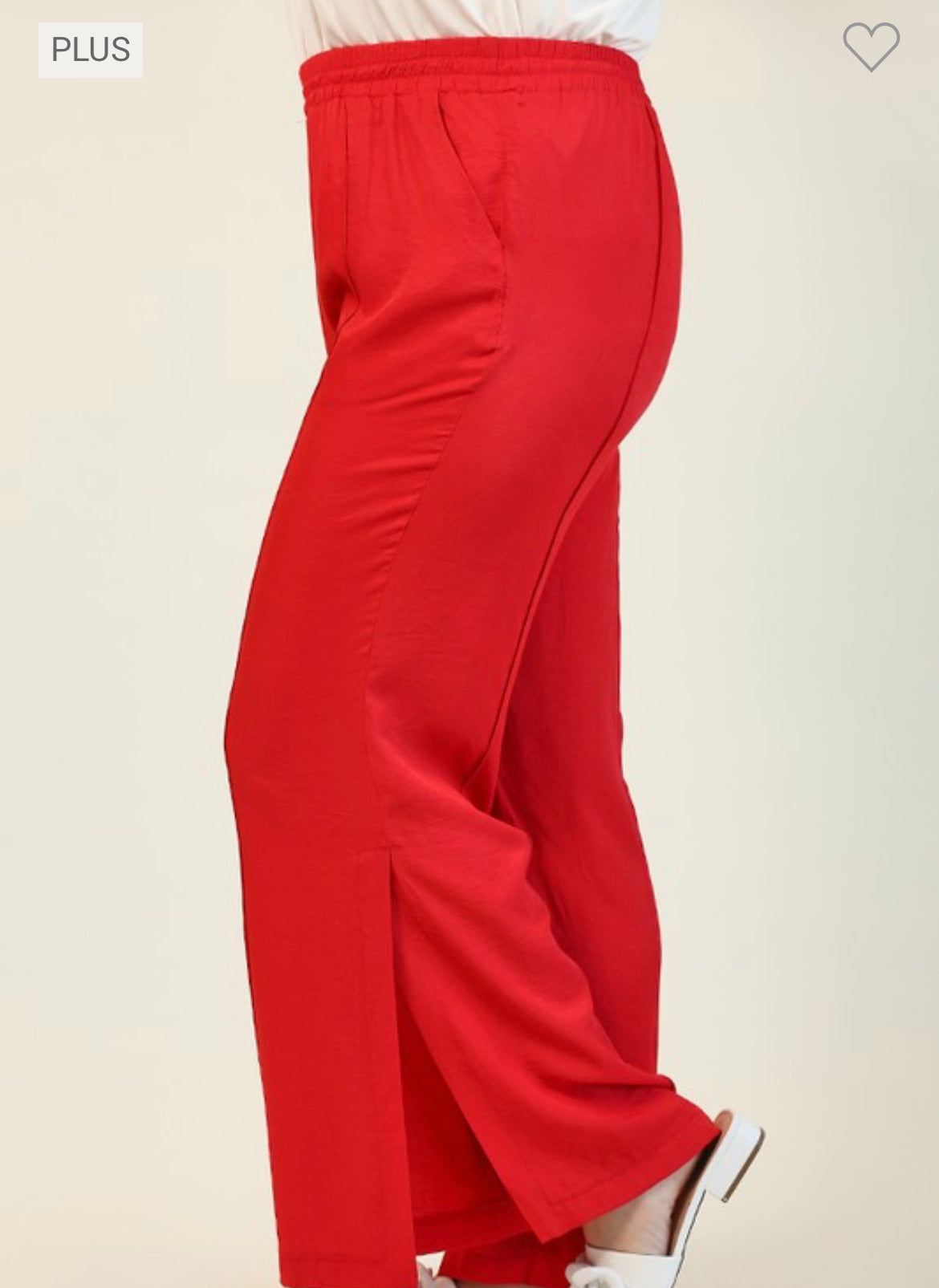 Curvy Red Wide Leg Pants