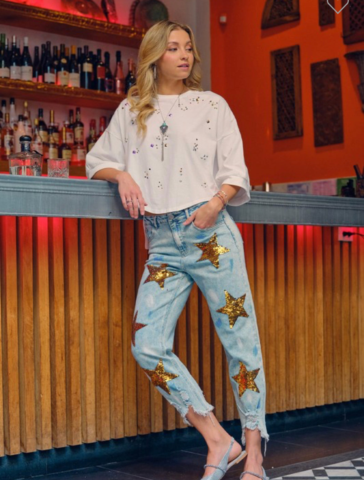 Sequin Star Boyfriend Jeans