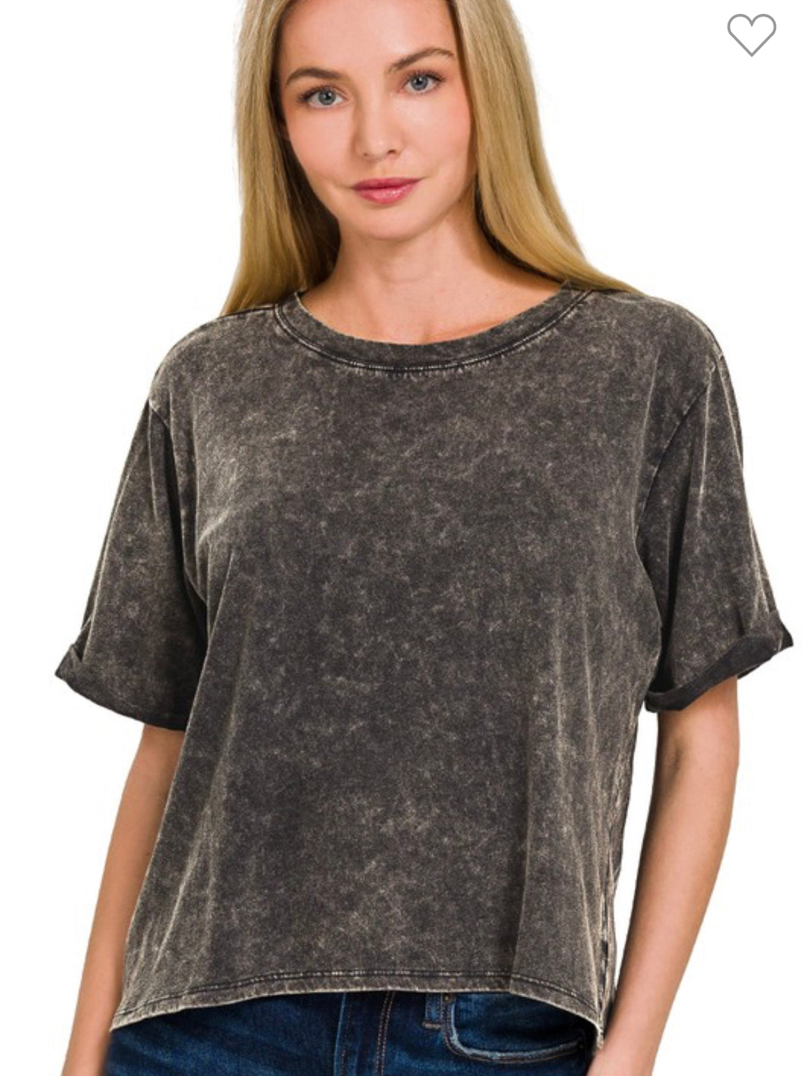Acid Wash Cropped tee
