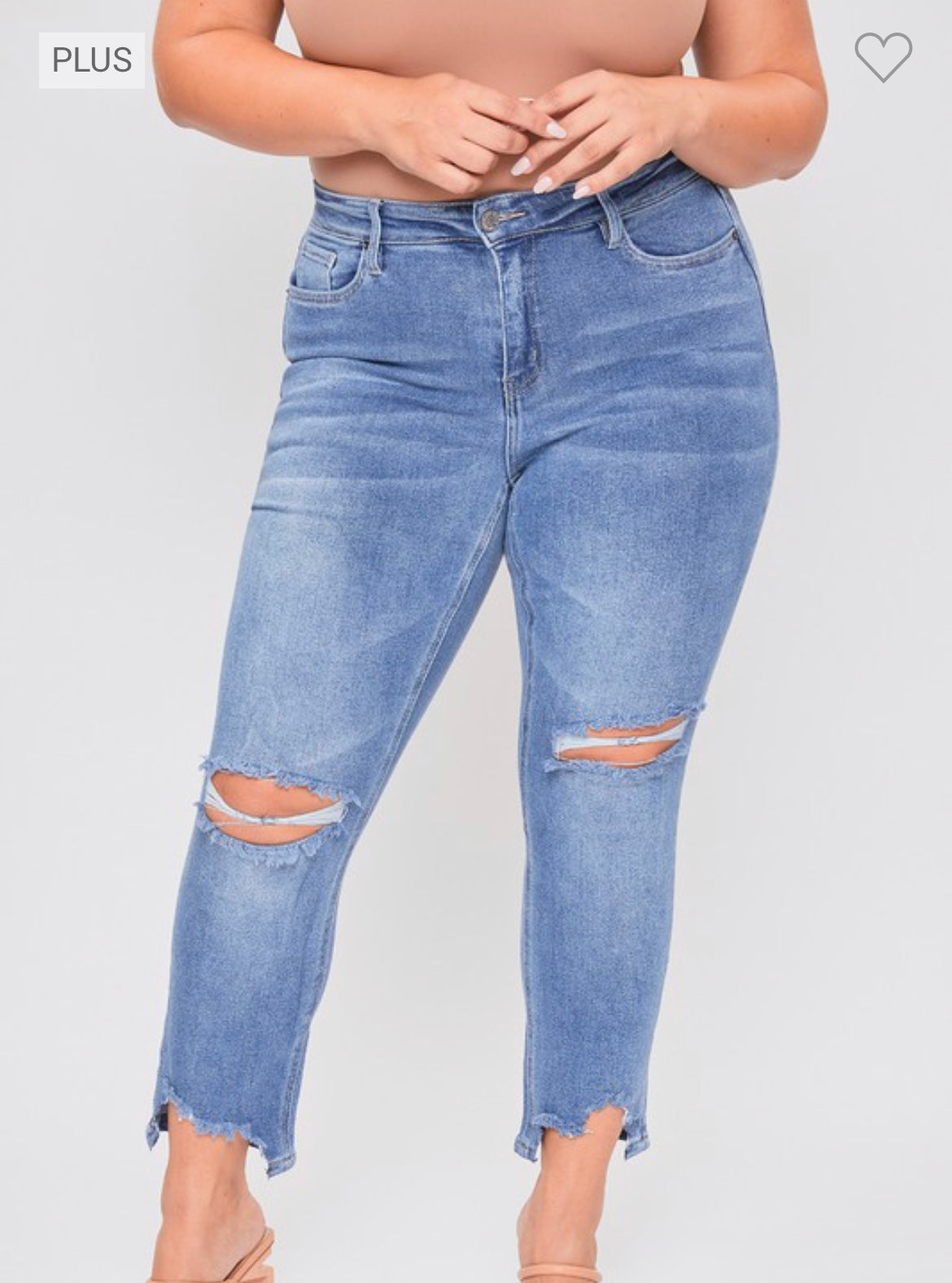 Curvy Slim Straight Ankle Jeans