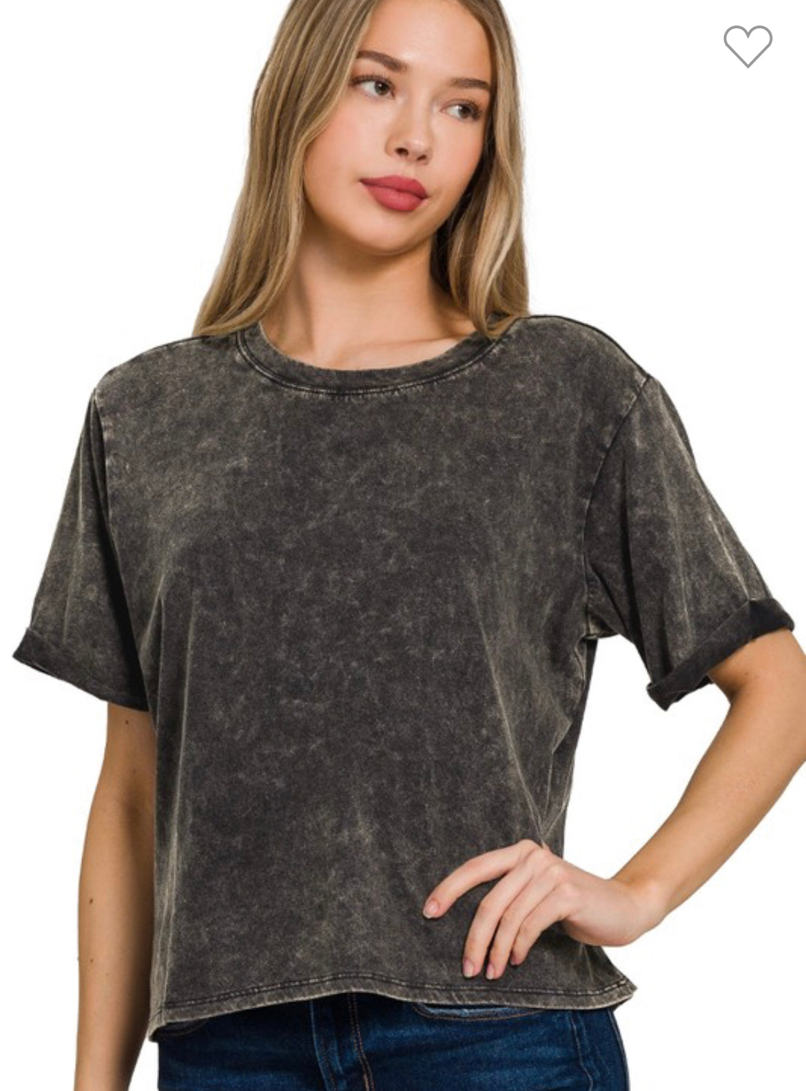 Acid Wash Cropped tee