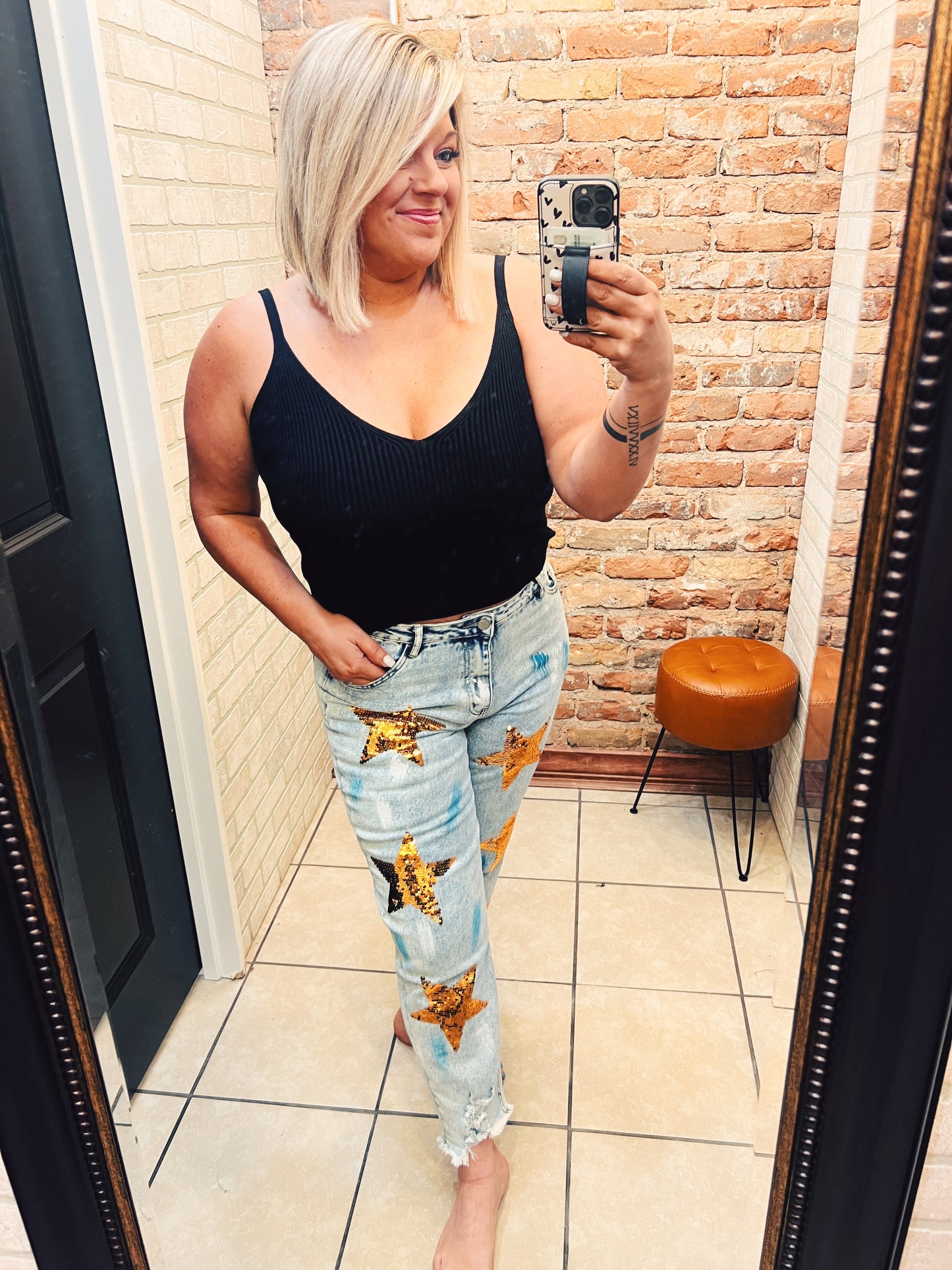 Sequin Star Boyfriend Jeans