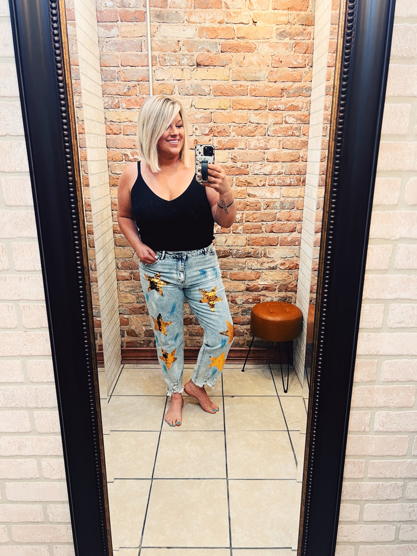 Sequin Star Boyfriend Jeans