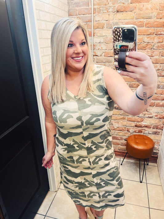 Camo Midi Dress