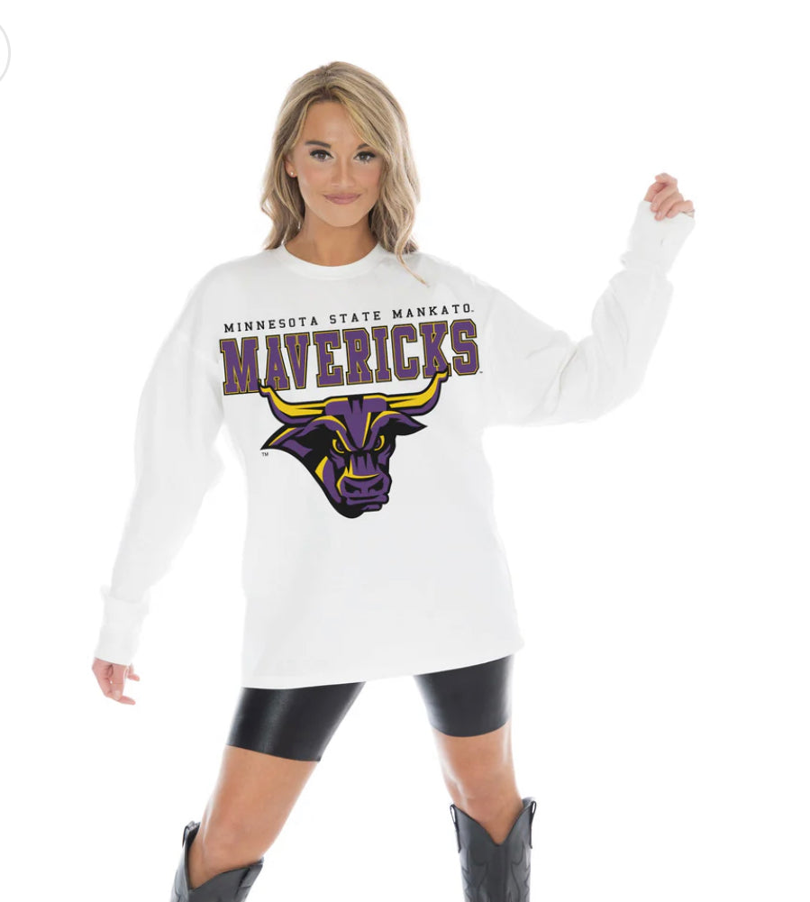 MSU Mavericks Big Goals Oversized Long Sleeve Tee