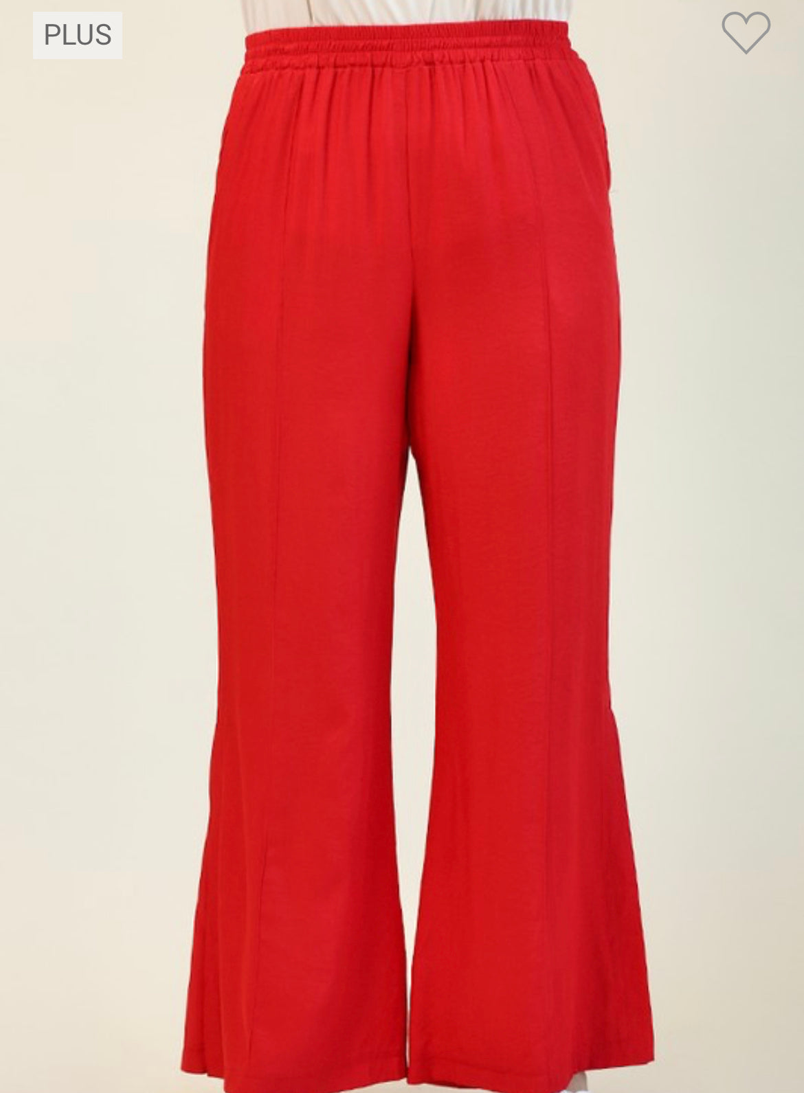 Curvy Red Wide Leg Pants