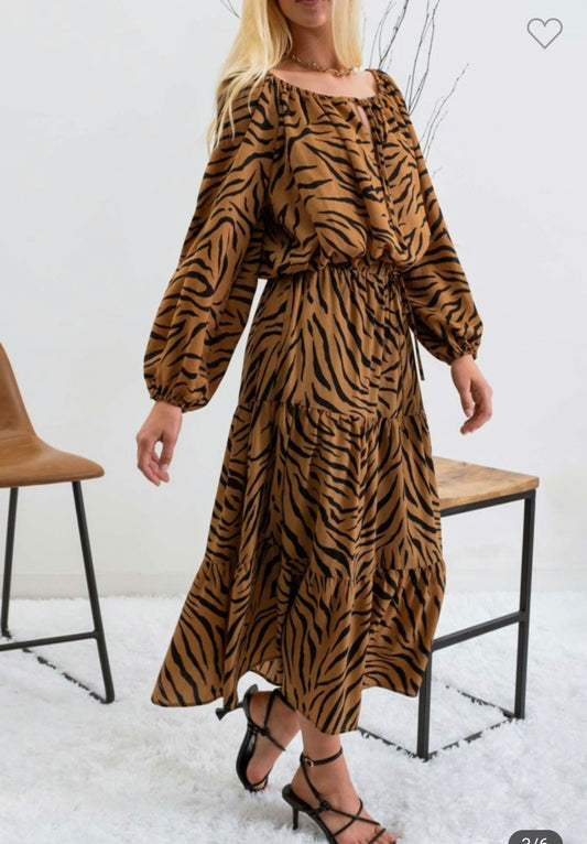 Animal Print Chiffon Skirt
