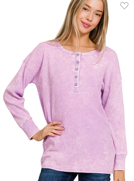 Lavender Acid Wash Henley