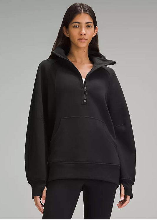 lululemon Scuba Oversized Funnel Neck Half Zip- Black