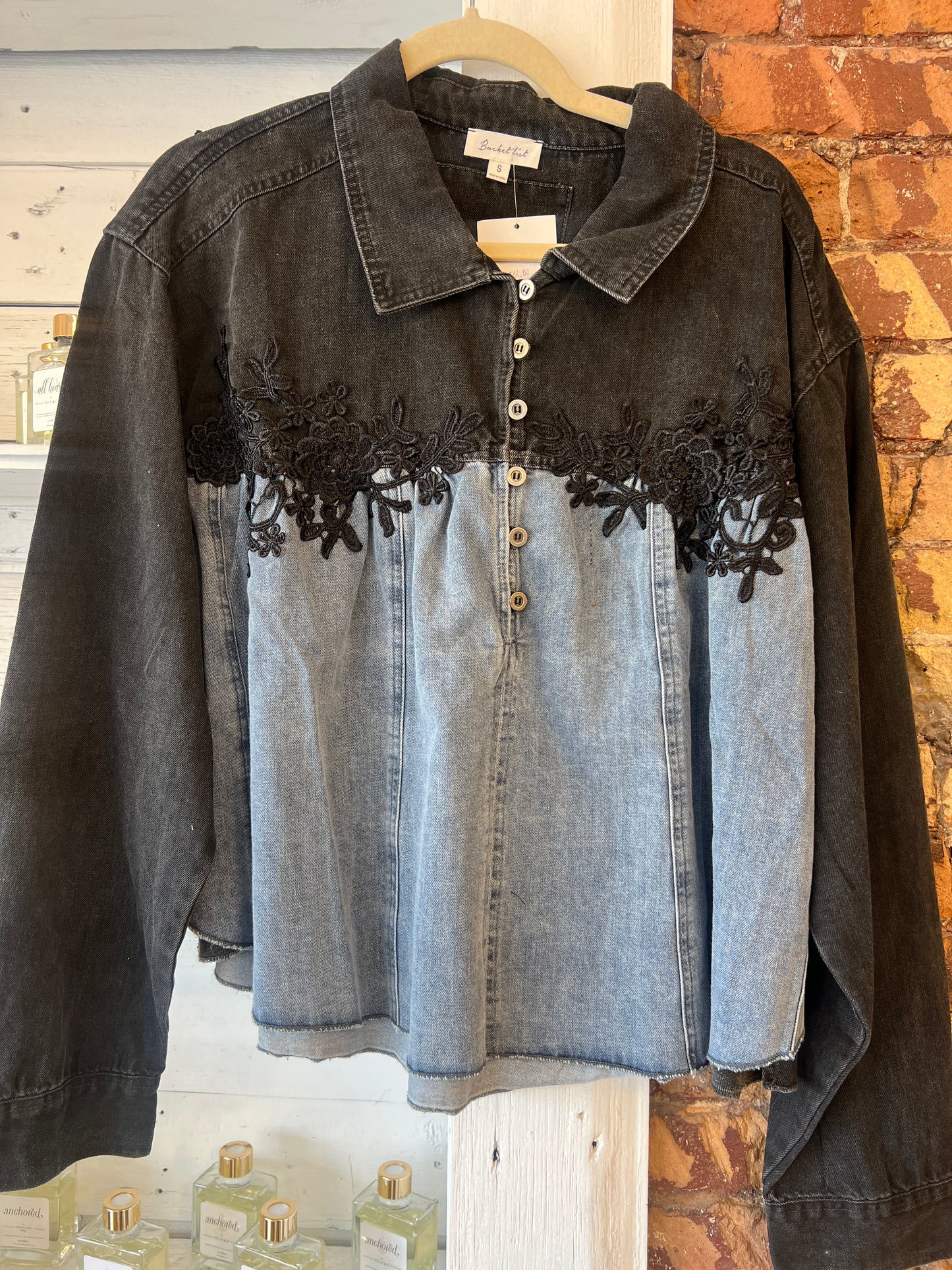 Mixed Denim Top
