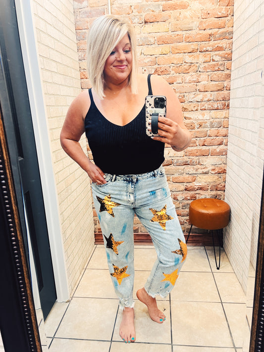 Sequin Star Boyfriend Jeans